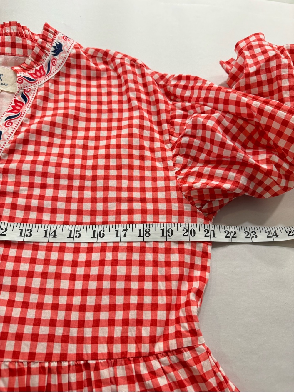 Printfresh Rosalita Gingham Mini Tiered Dress Small Cotton - Picture 9 of 10